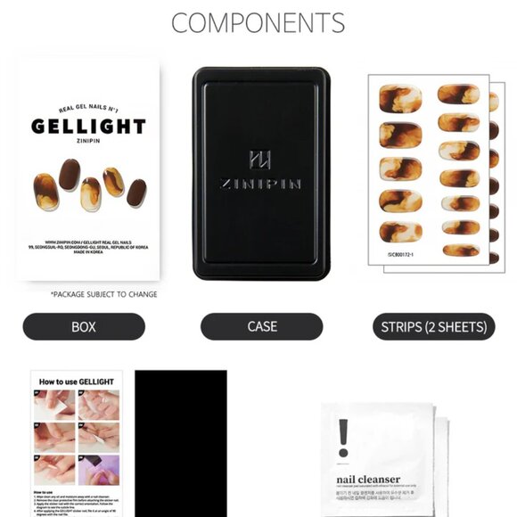BRAND NEW Box - Zinipin  / GelLight Semi Cured Gel Nail Strips - SALON COLOR - Picture 1 of 10